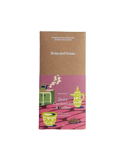 Bean and Goose Zesty Cardamom & Coffee Chocolate Bar (70g) - The Nude Wine Co