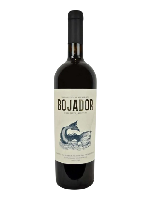 Wine bottle labeled 'Bojador' on a white background