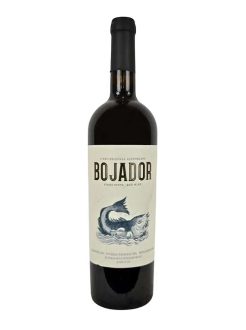Wine bottle labeled 'Bojador' on a white background