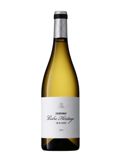 White wine bottle with a white label on a white background