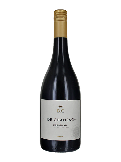 Wine bottle labeled 'De Chansac' on a white background