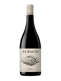 Wine bottle labeled 'El Pacto' on a white background