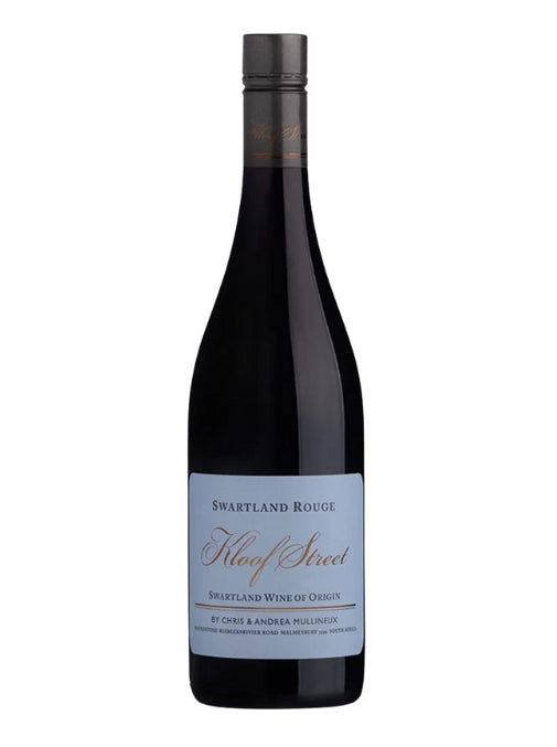 Kloof street wine bottle with a label on a white background