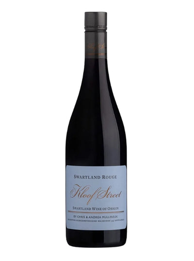 Kloof street wine bottle with a label on a white background