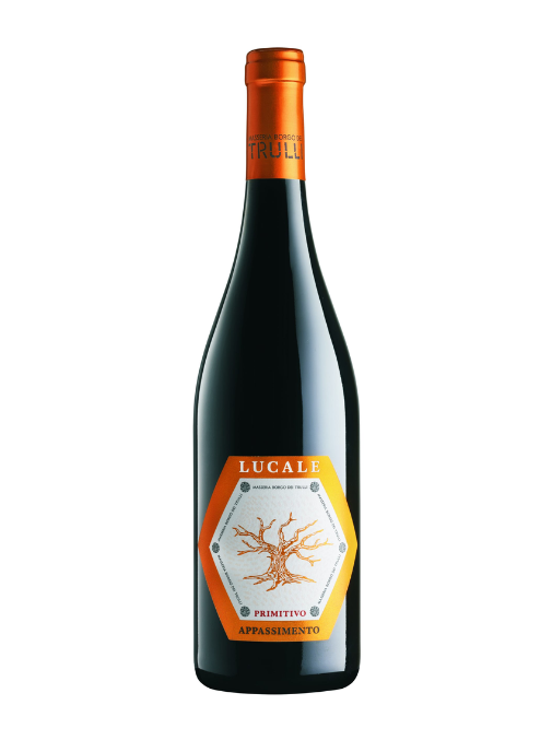 Wine bottle with a label on a white background